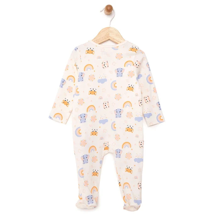 HelloBaby Newborn Girl Footed Jumpsuit - Beige - HelloBaby - ebebek