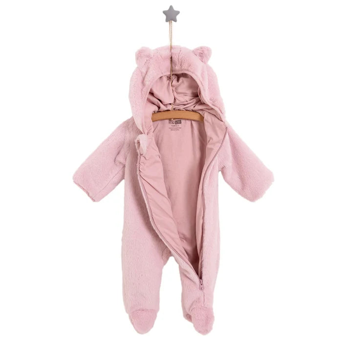 HelloBaby Newborn Girl Plush Footed Jumpsuit - Pink - ebebek - Black Friday