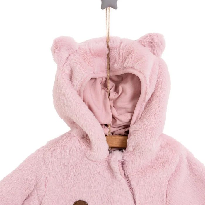 HelloBaby Newborn Girl Plush Footed Jumpsuit - Pink - ebebek - Black Friday