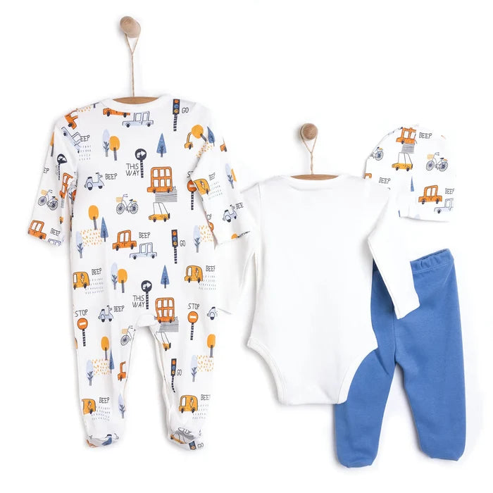 HelloBaby Unisex Newborn Starter Set 4 pcs - Dark Blue - ebebek - Black Friday