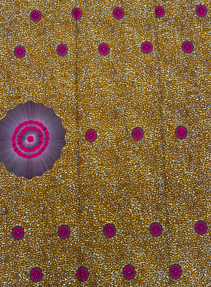 Hollandais Print -Pink Burgundy White Brown Golden Brown