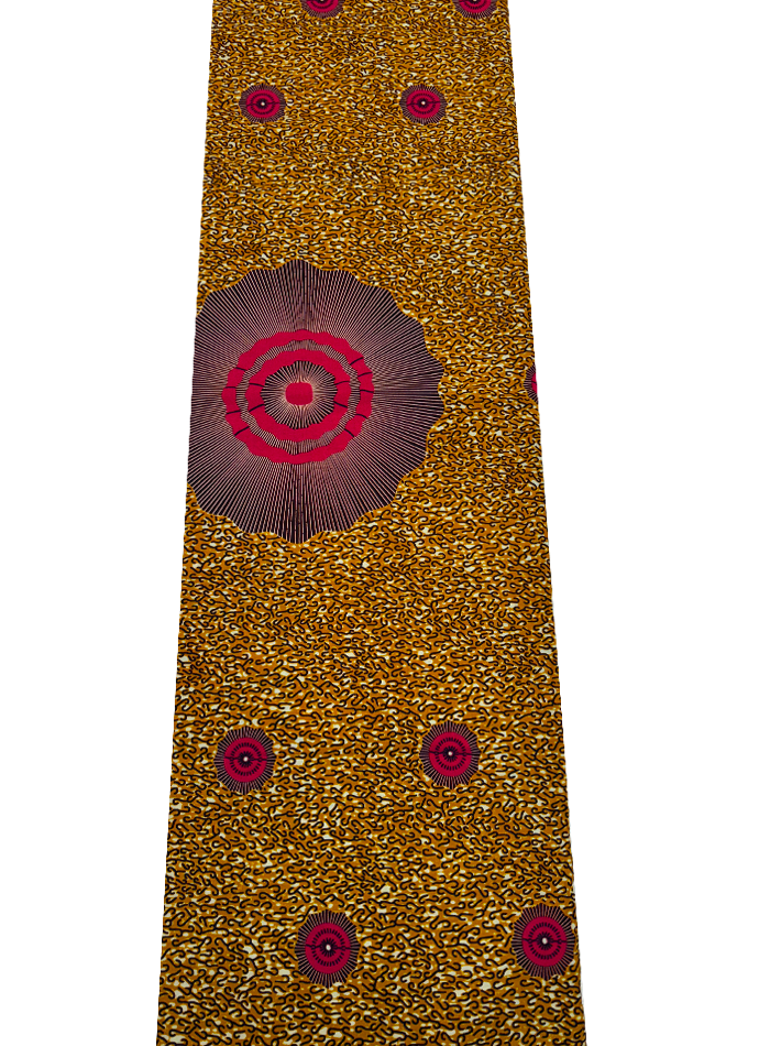 Hollandais Print -Pink Burgundy White Brown Golden Brown