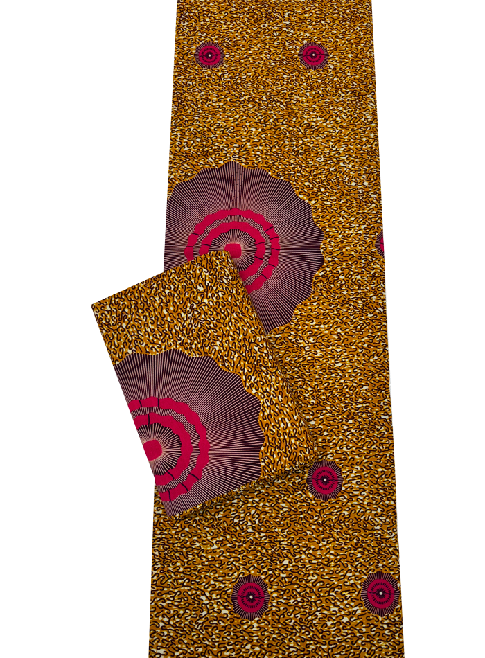 Hollandais Print -Pink Burgundy White Brown Golden Brown
