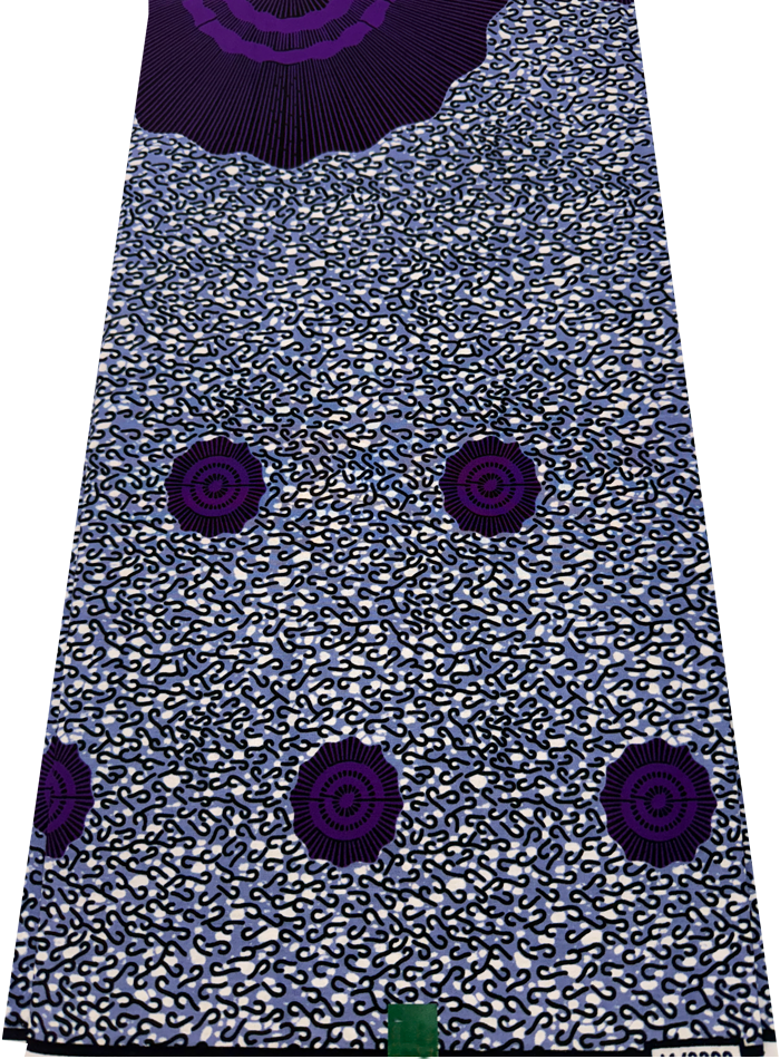 Hollandais Print -Purple White Black Blue-Purple