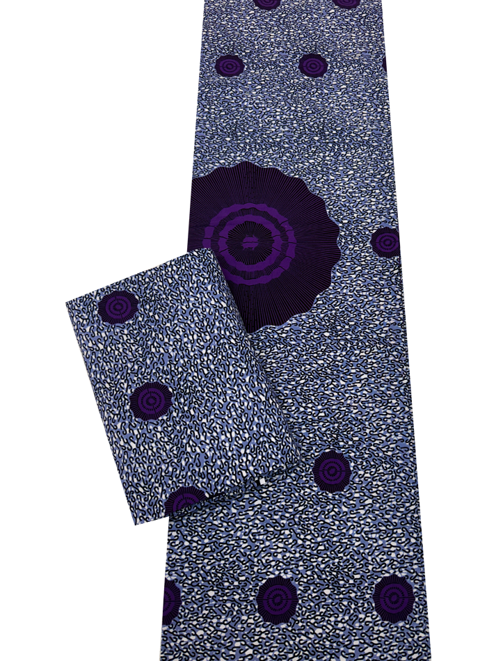 Hollandais Print -Purple White Black Blue-Purple