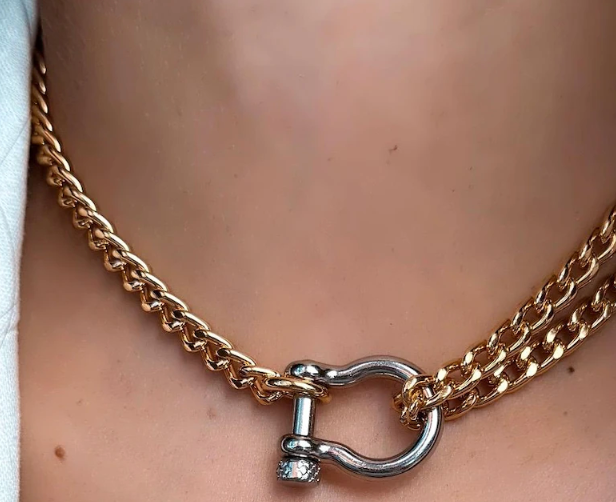 Horse Bit Double Wrap Necklace