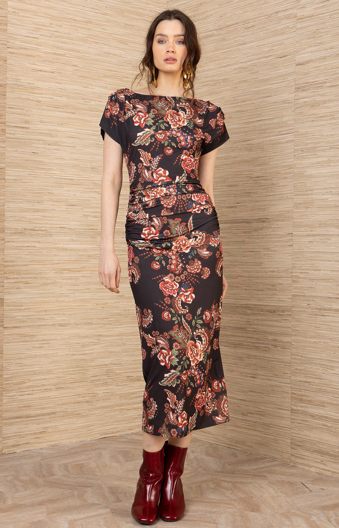 Iliana Jersey Dress, color-Black