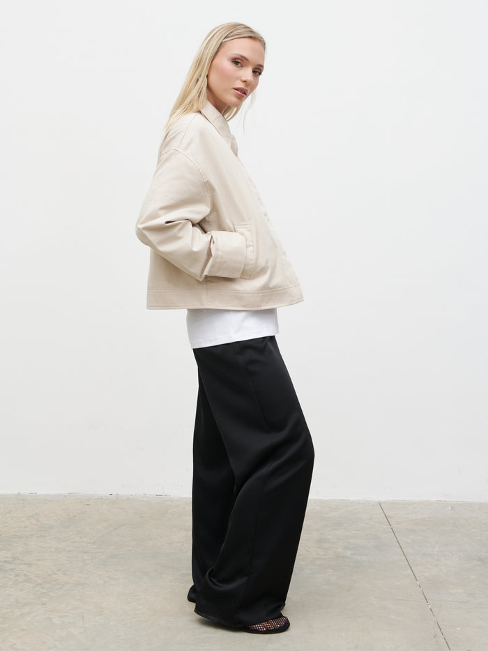 Isla Cropped Trench Coat - Stone