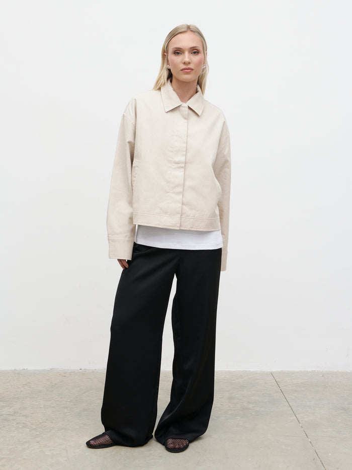 Isla Cropped Trench Coat - Stone
