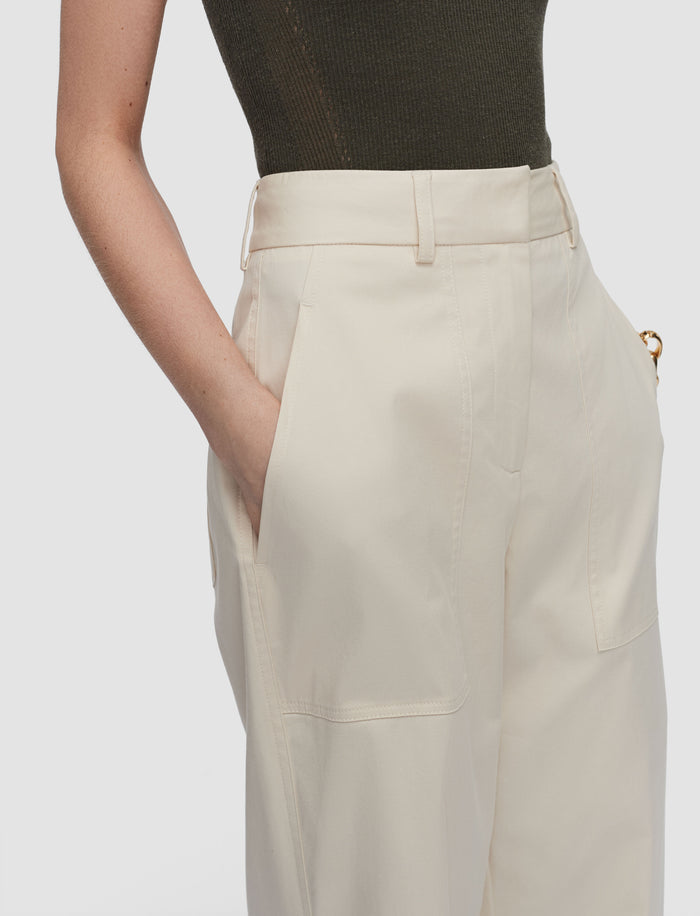 White Jaber Light Cotton Stretch Trousers - Joseph