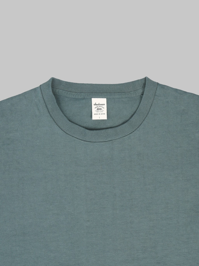 Jackman Dotsume TShirt Cloudy Green collar