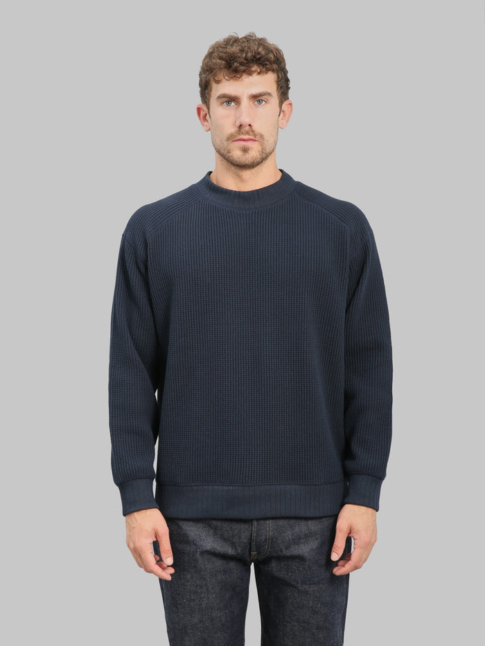 Jackman Waffle Midneck Sweater Dark Navy 2026