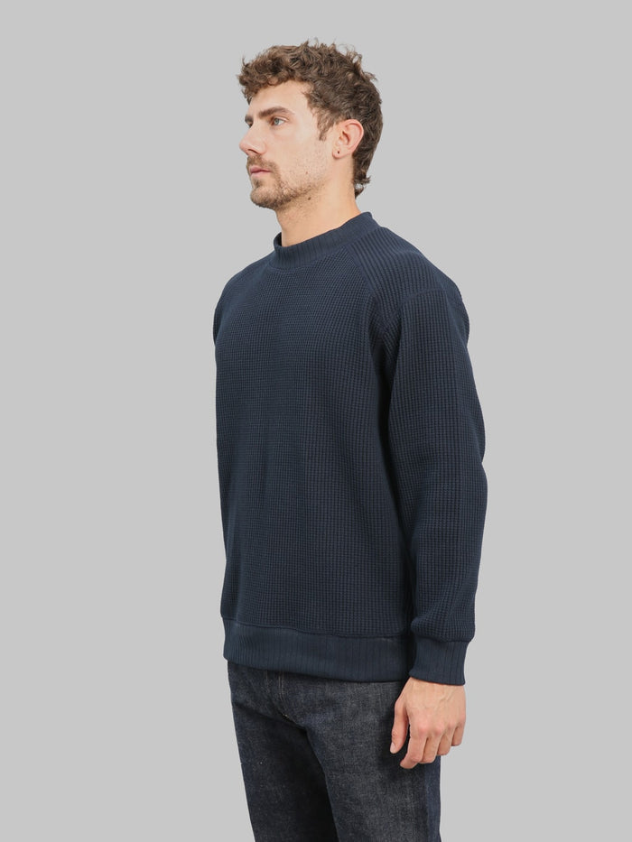 Jackman Waffle Midneck Sweater Dark Navy 2026