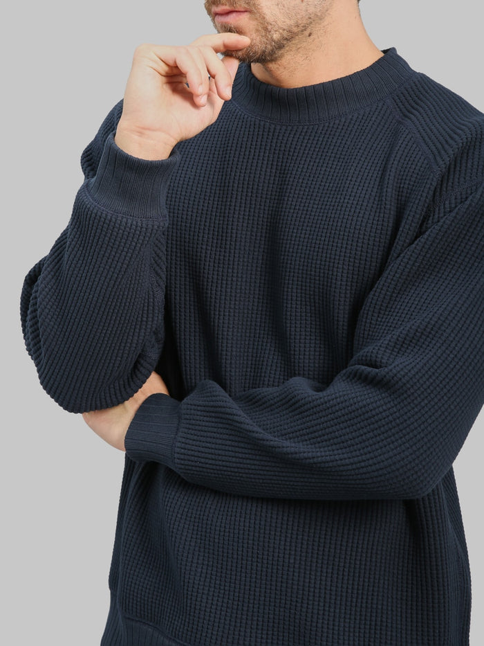 Jackman Waffle Midneck Sweater Dark Navy 2026