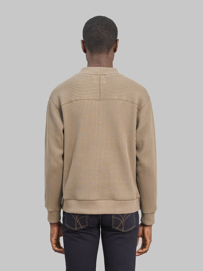Jackman Waffle Midneck Sweater Taupe back look
