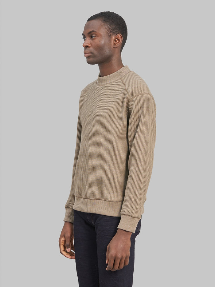 Jackman Waffle Midneck Sweater Taupe side look