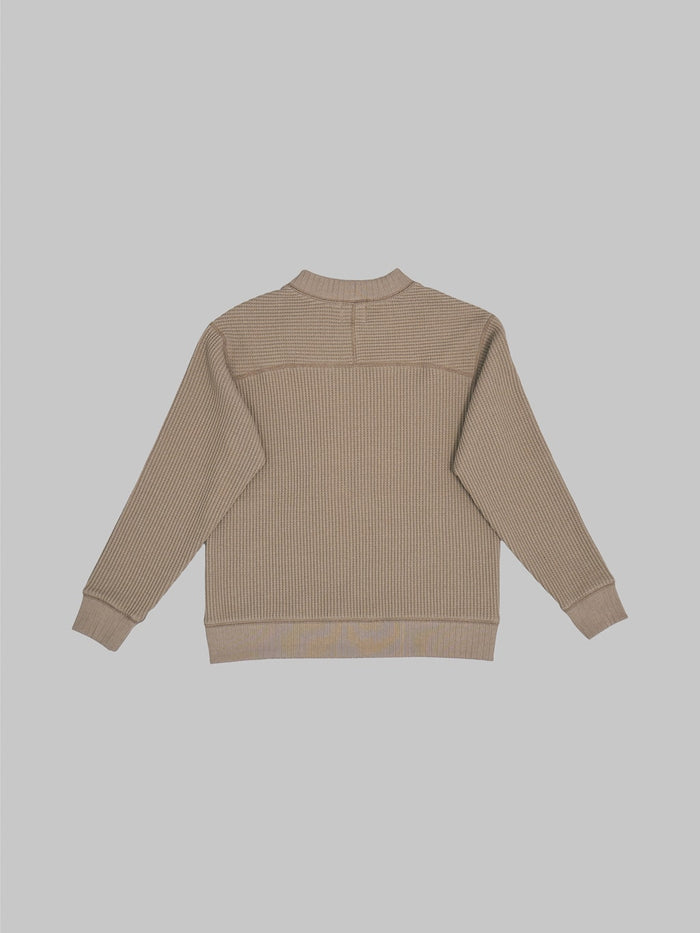 Jackman Waffle Midneck Sweater Taupe back