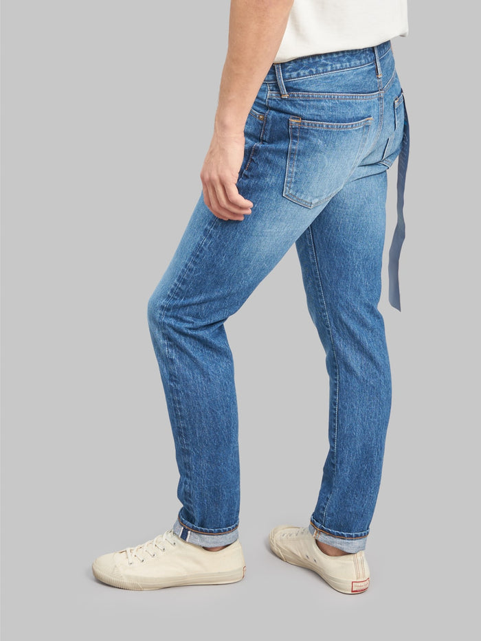 Japan Blue J201 MID US Cotton Circle Washed Tapered selvedge Jeans fitting