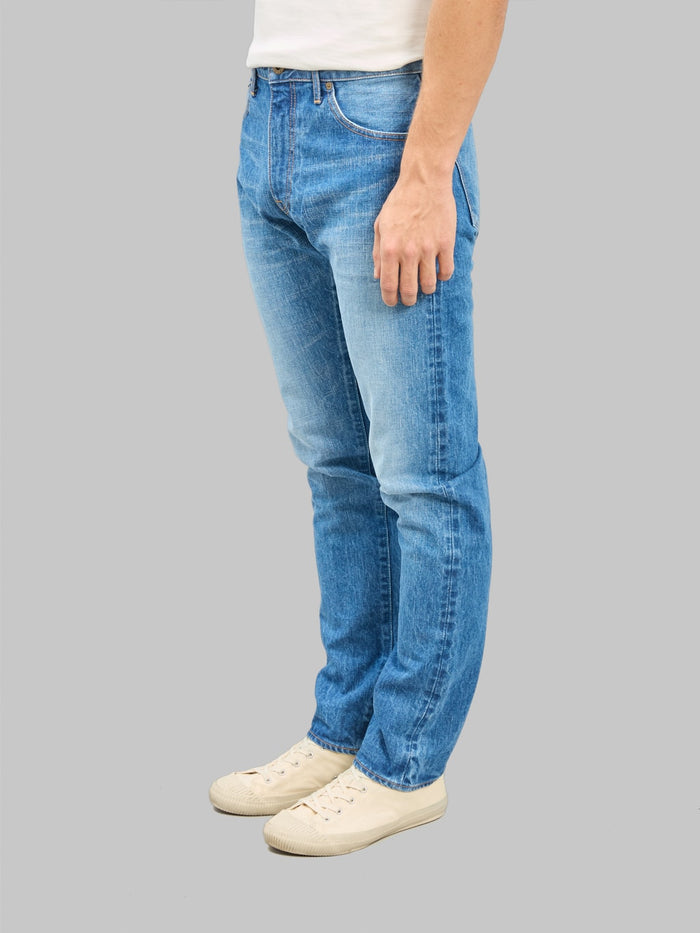 Japan Blue J301-MID 14.8oz US Cotton Stonewashed Circle Straight Jeans Middle Indigo