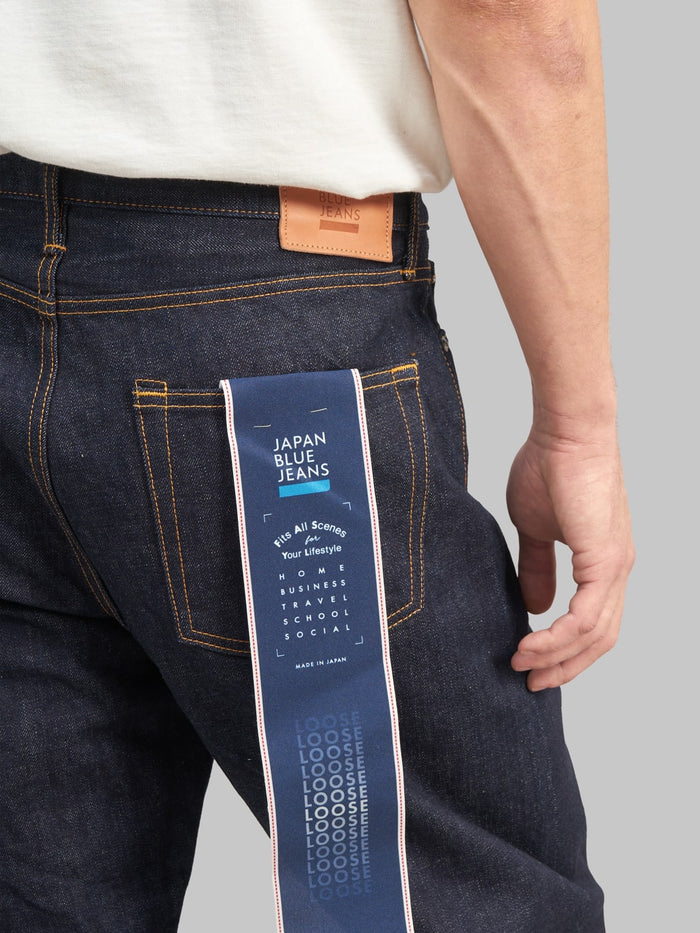 japan blue j501 us cotton circle loose selvedge jeans  back pocket