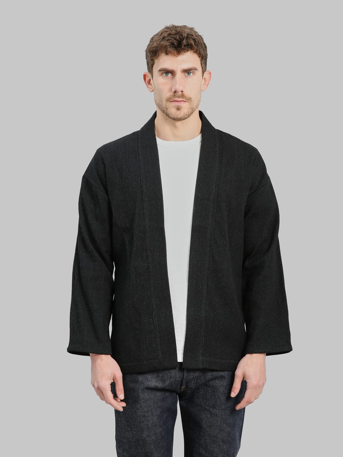 Japan Blue Sashiko Haori Black front
