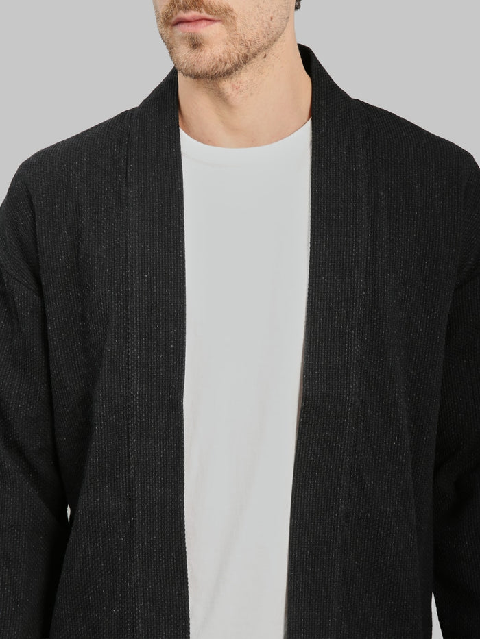 Japan Blue Sashiko Haori Black chest