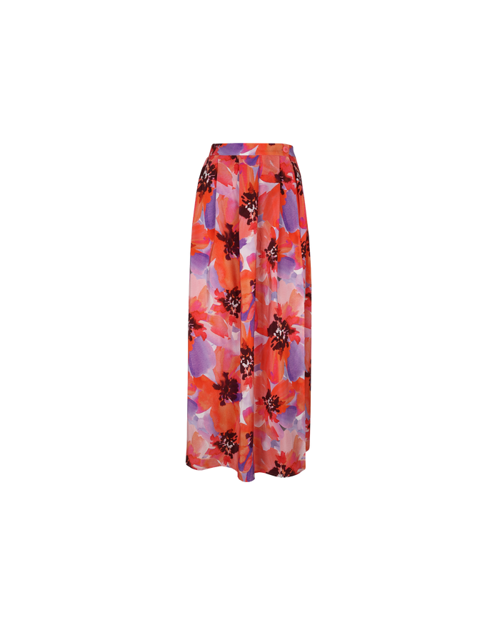 JAQUETTA SILK SKIRT POPPY FLORAL