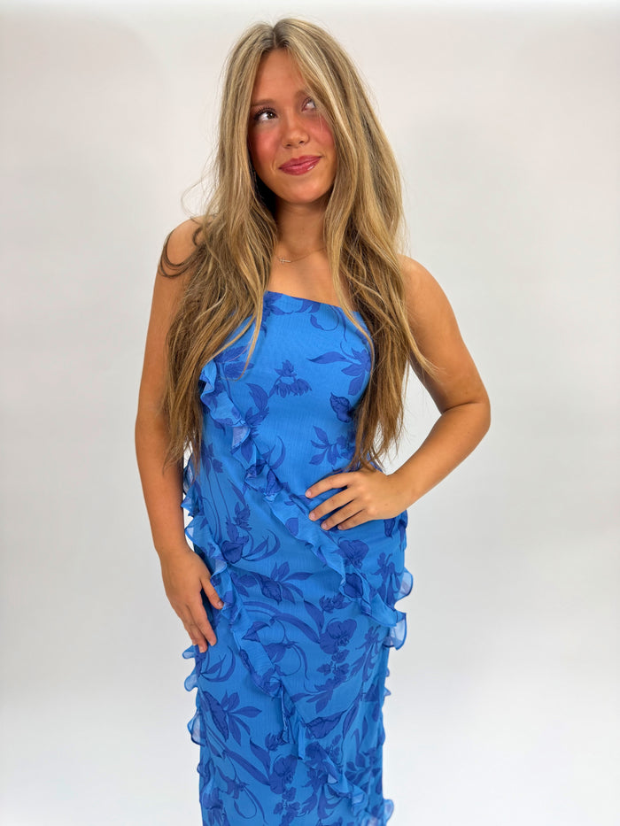Jeanne Ruffle Maxi Dress