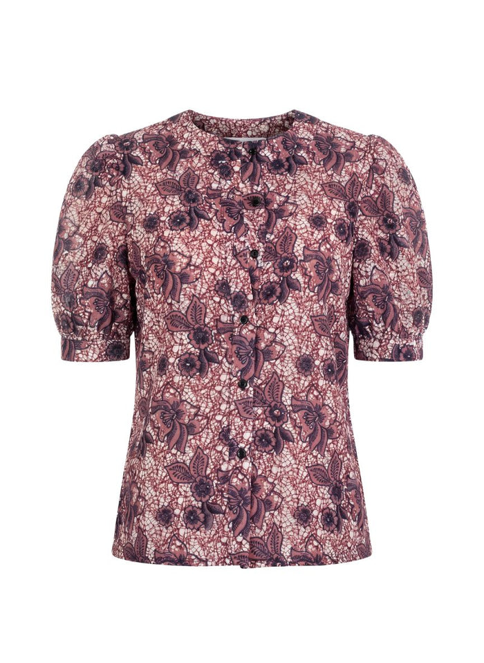 Blouses Emmanuela Swimwear Joy Puff Top Pink Floral Apoella