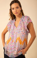 Julianna Chiffon Top, color_orange