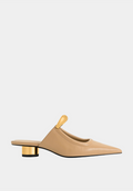 JW Pei Helena Pierced Mules Khaki