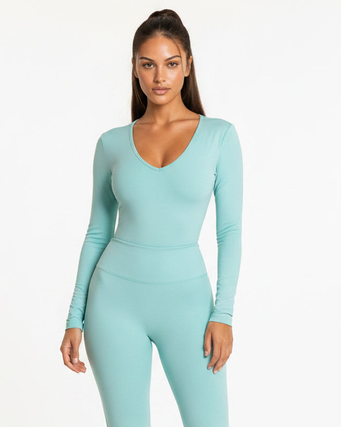 Kairos Flow V-Neck Long-Sleeve Crop Top