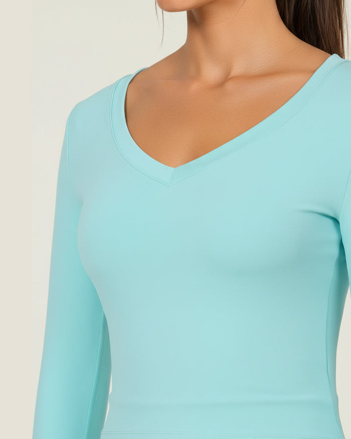 Kairos Flow V-Neck Long-Sleeve Crop Top