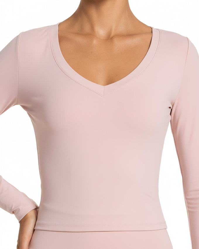 Kairos Flow V-Neck Long-Sleeve Crop Top