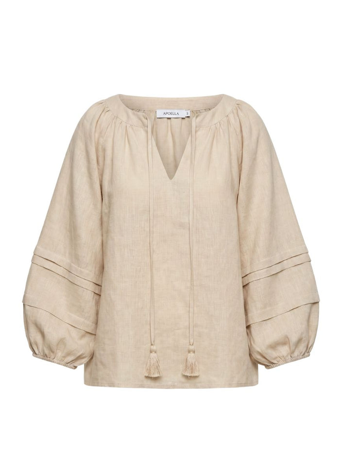 Blouses APOELLA Kalli Balloon Sleeve Top Beige Apoella