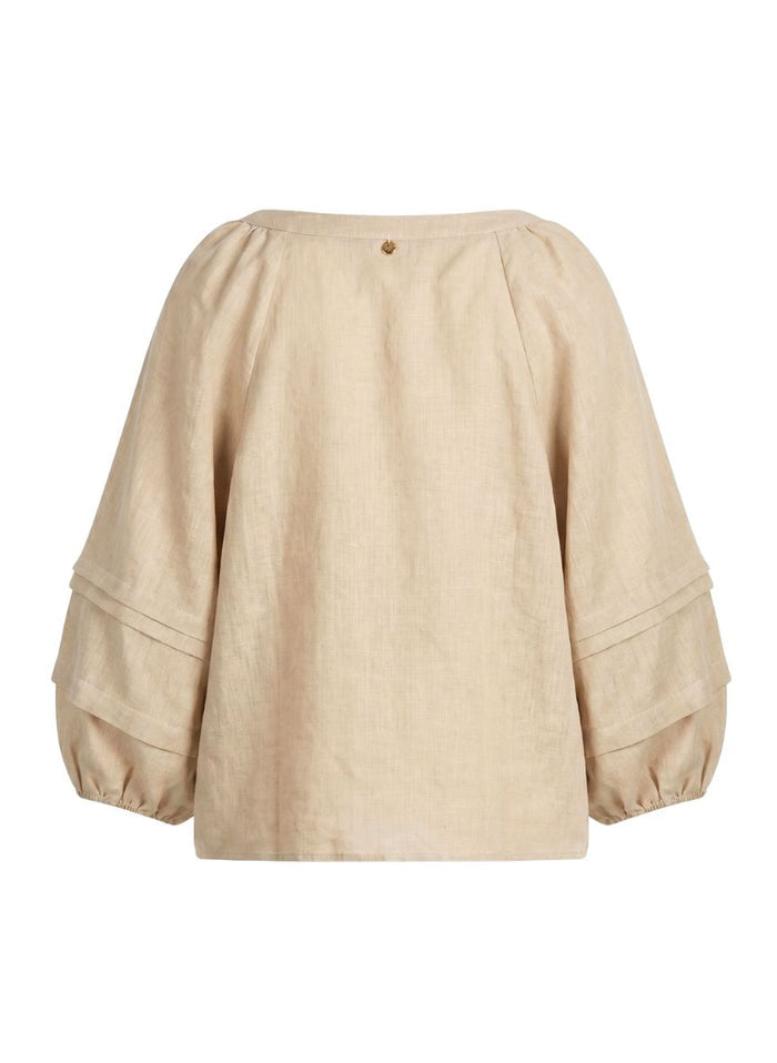 Blouses APOELLA Kalli Balloon Sleeve Top Beige Apoella