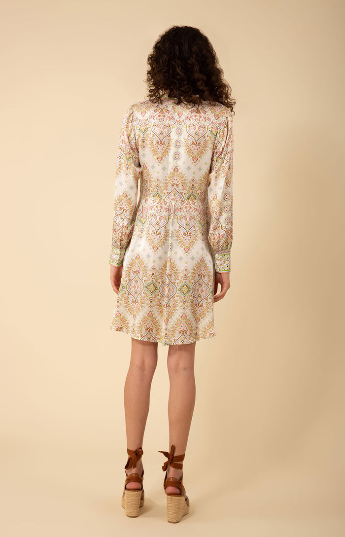 Kamila Charmeuse Shirtdress, color_ivory