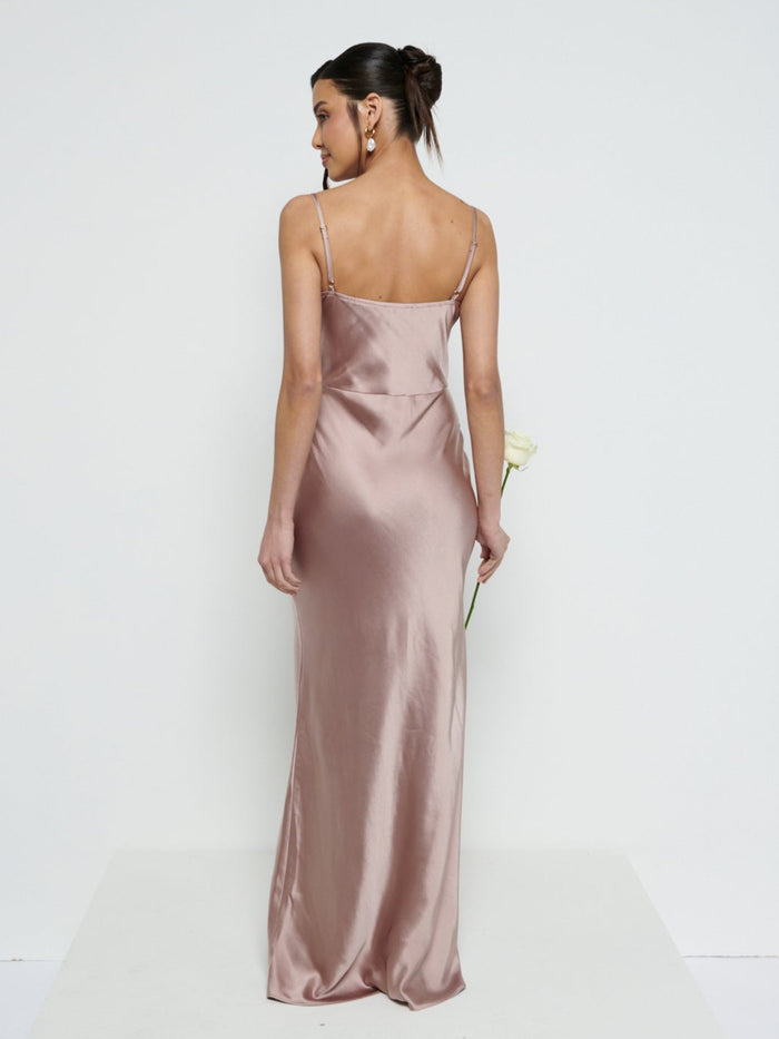 Marina Is 5'7.5" & Wears Size UK 8|Keisha Maxi Bridesmaid Dress - Amethyst