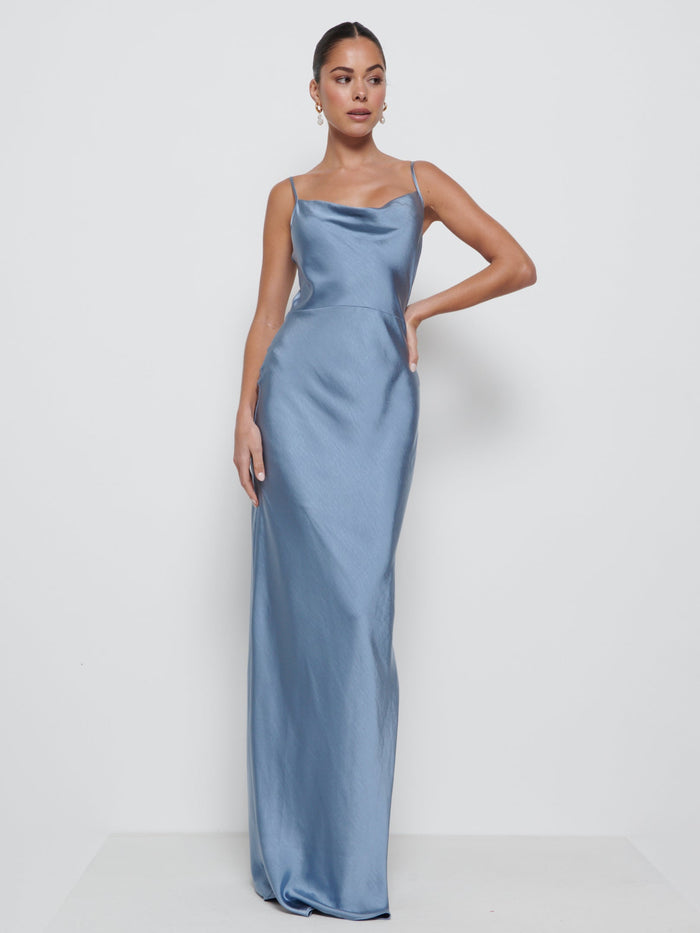 Keisha Maxi Bridesmaid Dress - Dusty Blue