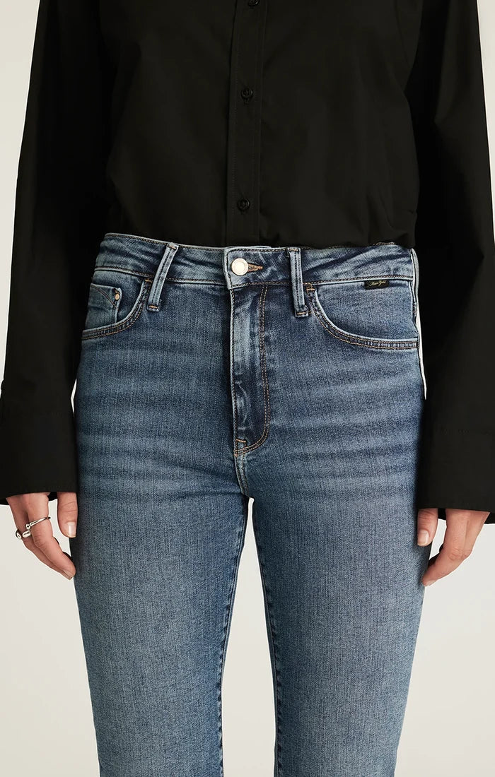 Kendra Mid Brushed Gold Premium Denim