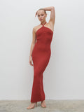 Noor Is 5'8.5" & Wears Size UK S|Khloe Knit Maxi Dress - Dusky Rose