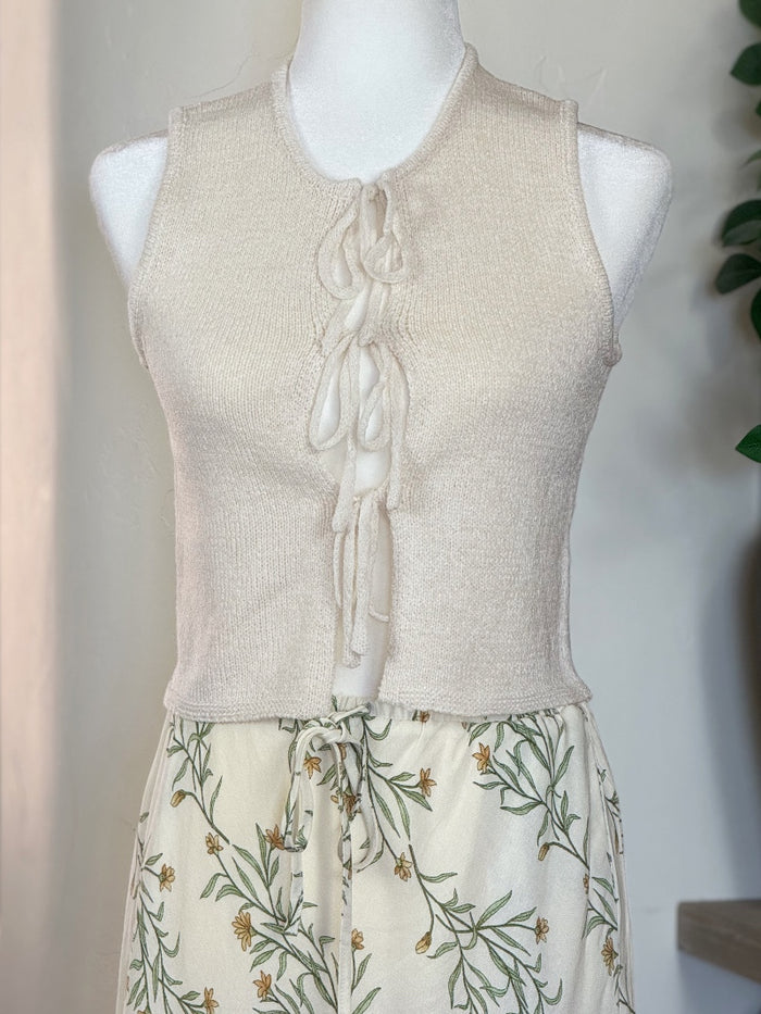 Knit Vest Tie Top image 0