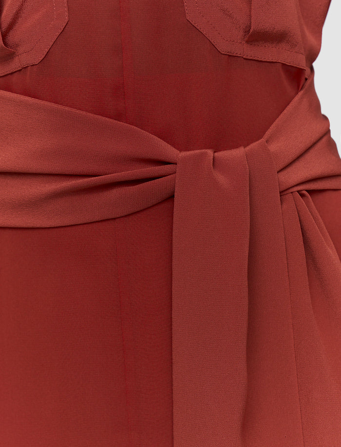 Red Kniza Crepe de Soie Silk Blouse - Joseph