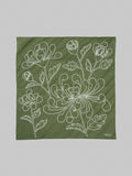 Kobashi Studio Japanese Chrysanthemum Bandana in Olive Green “Miru-iro”