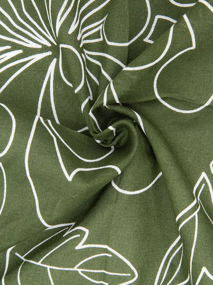 Kobashi Studio Japanese Chrysanthemum Bandana in Olive Green “Miru-iro”