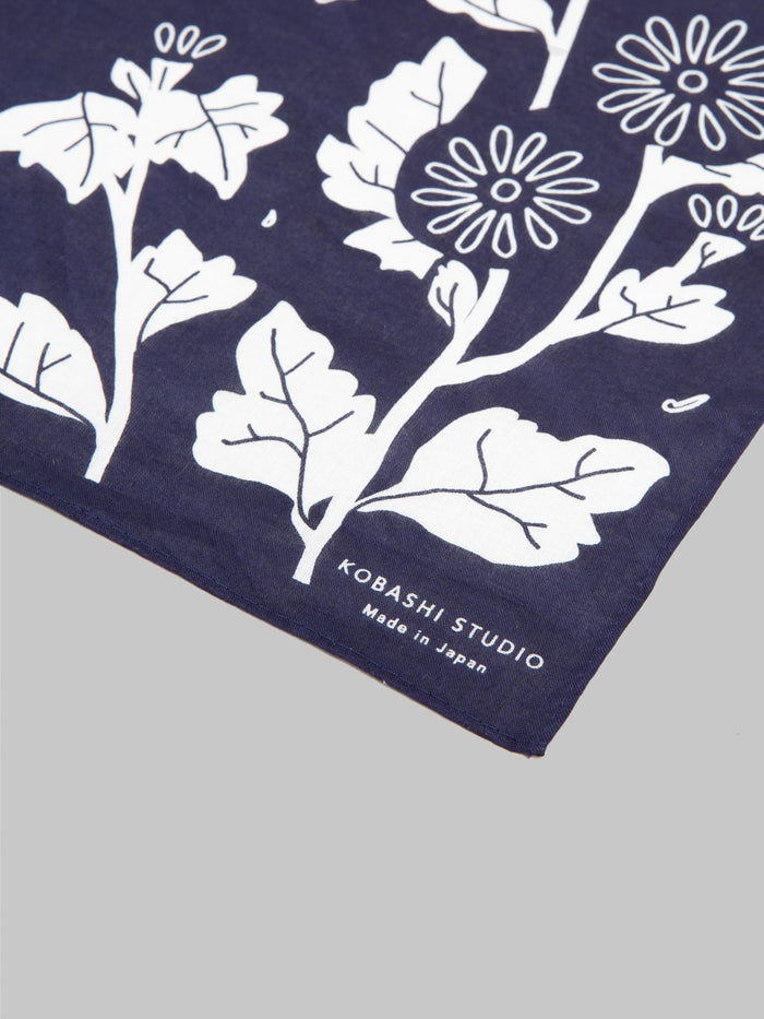 Kobashi Studio Modern Classic Kikumon Bandana Navy made in japan