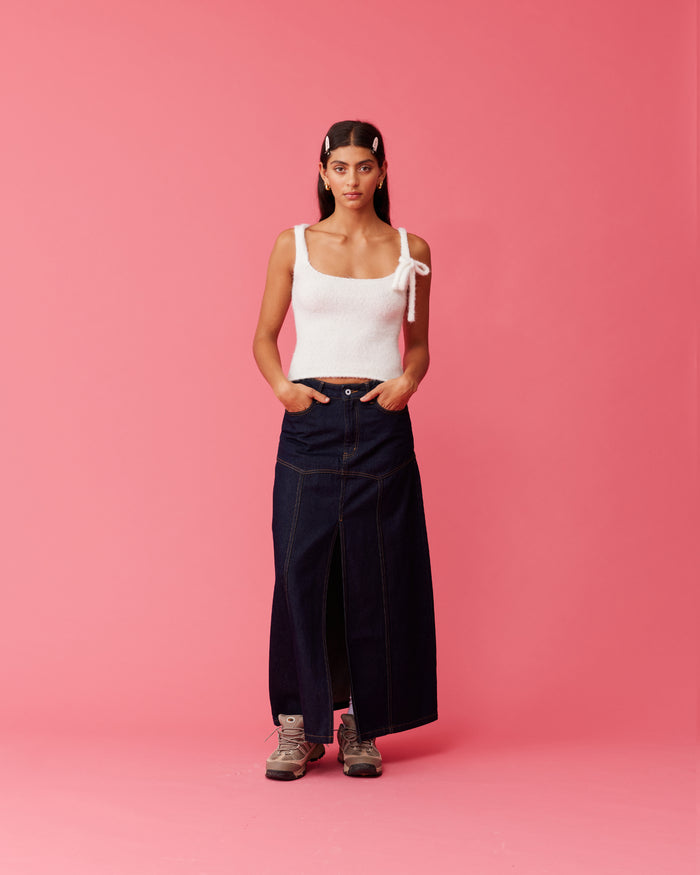 KURT DENIM SKIRT UNWASHED
