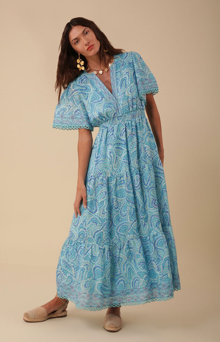 Kylie Linen Maxi Dress, color_blue