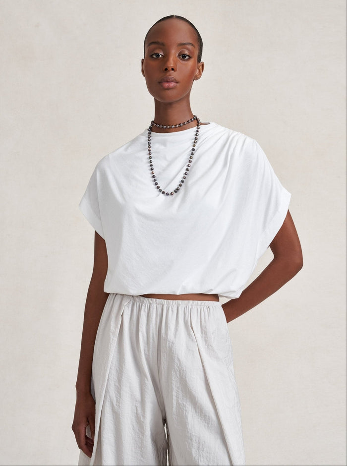 La Ligne - Jersey Milla Top in White - Kalifornia Jean Bar