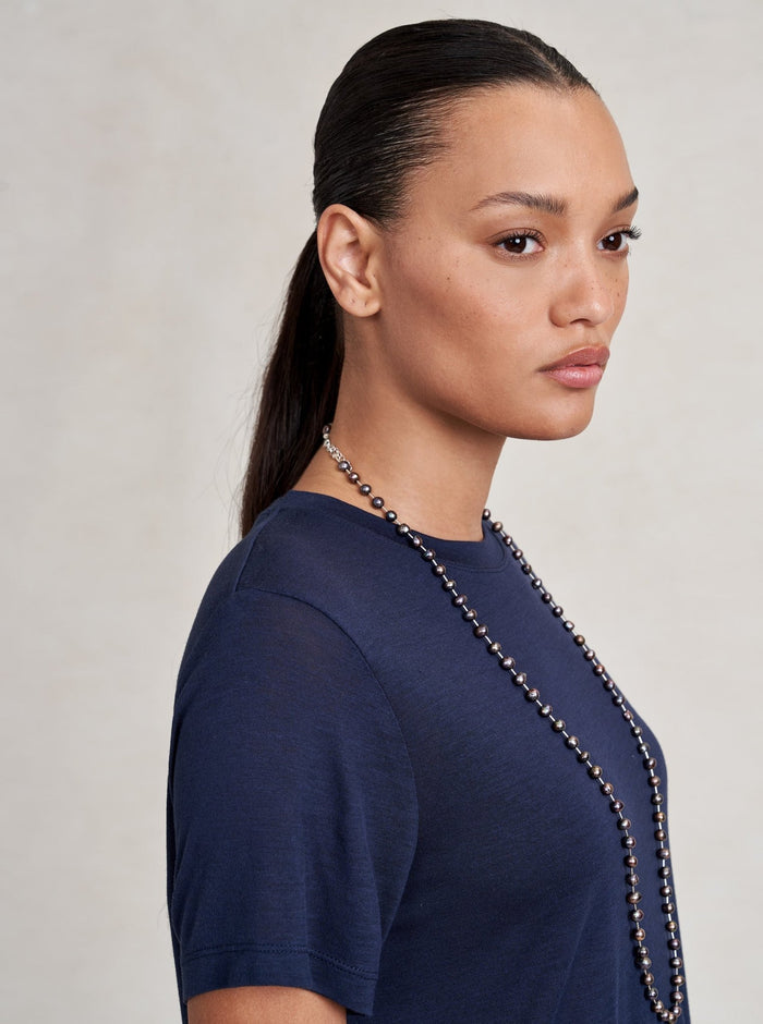 La Ligne - Mercer Tee in Navy - Kalifornia Jean Bar